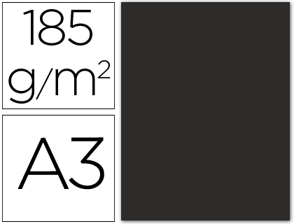 50h. cartulina Guarro A3 185g/m² negro